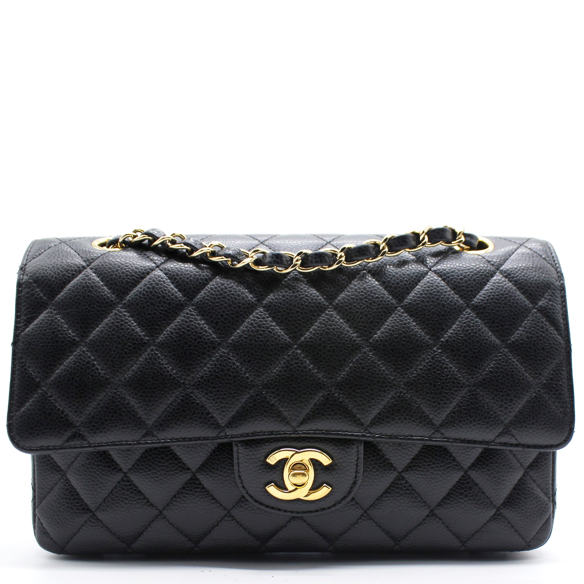 Vintage CHANEL Classic Black Quilted Lambskin Small Single Flap Bag  eBay