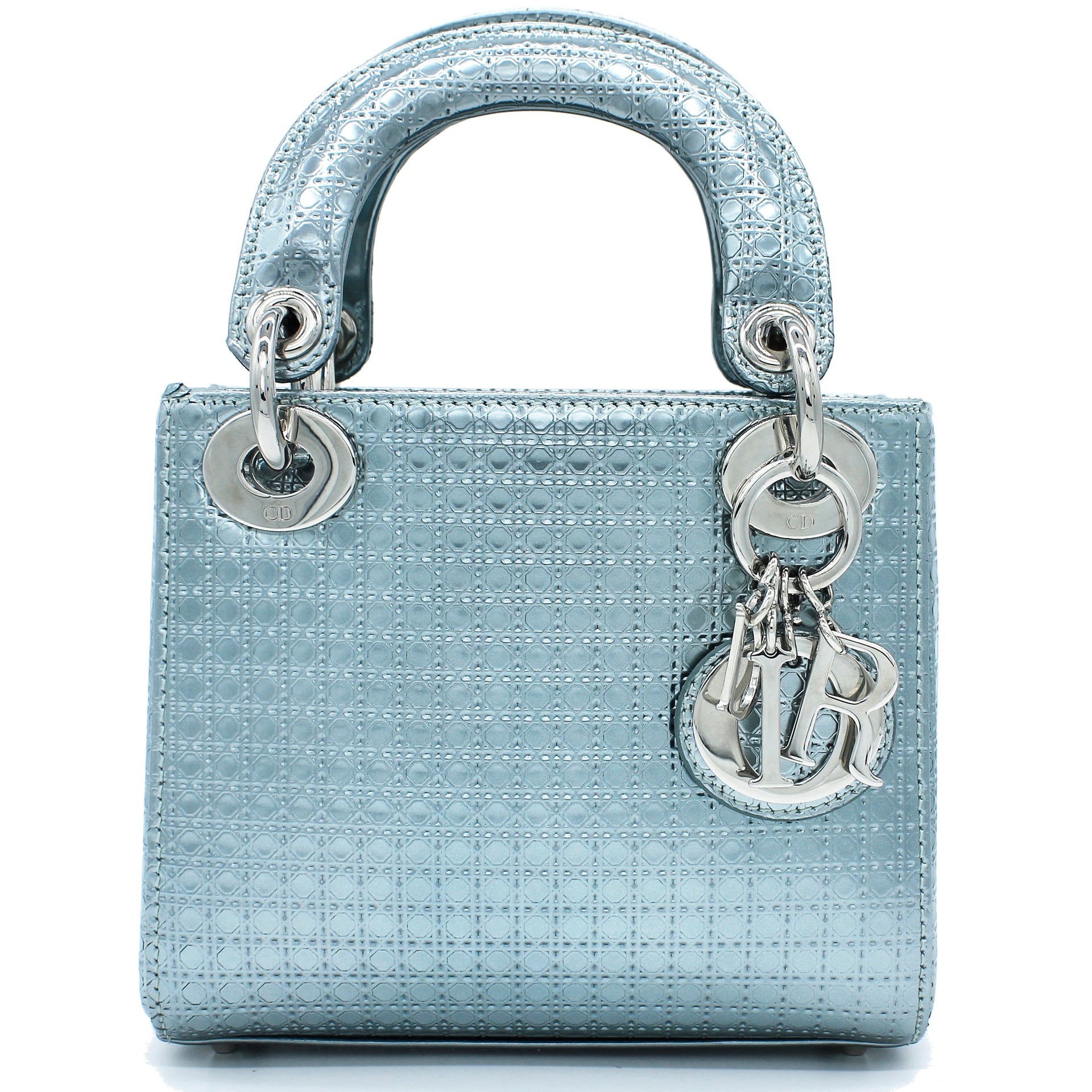 Dior Lady Dior Mini Bag In Metallic Silver Satin Encrusted With Swarovski  Crystals As New SOLD  islamiyyatcom