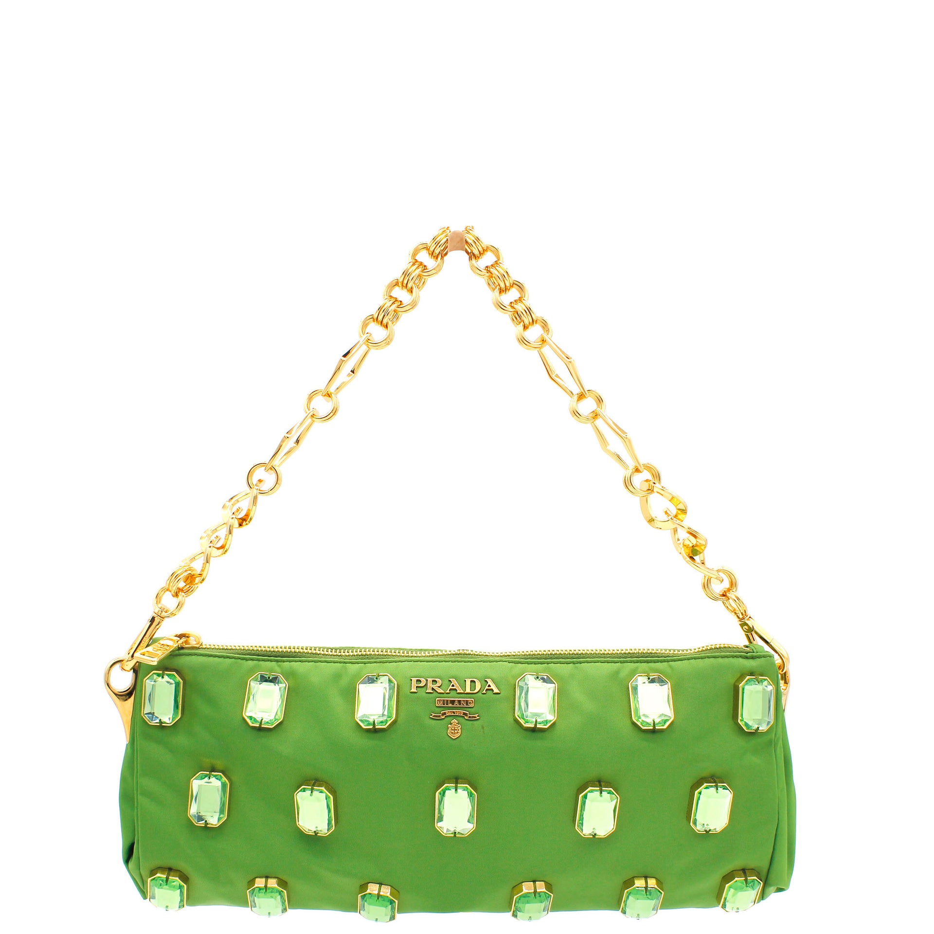 Prada Green Nylon with Green Synthetic Crystals – STYLISHTOP