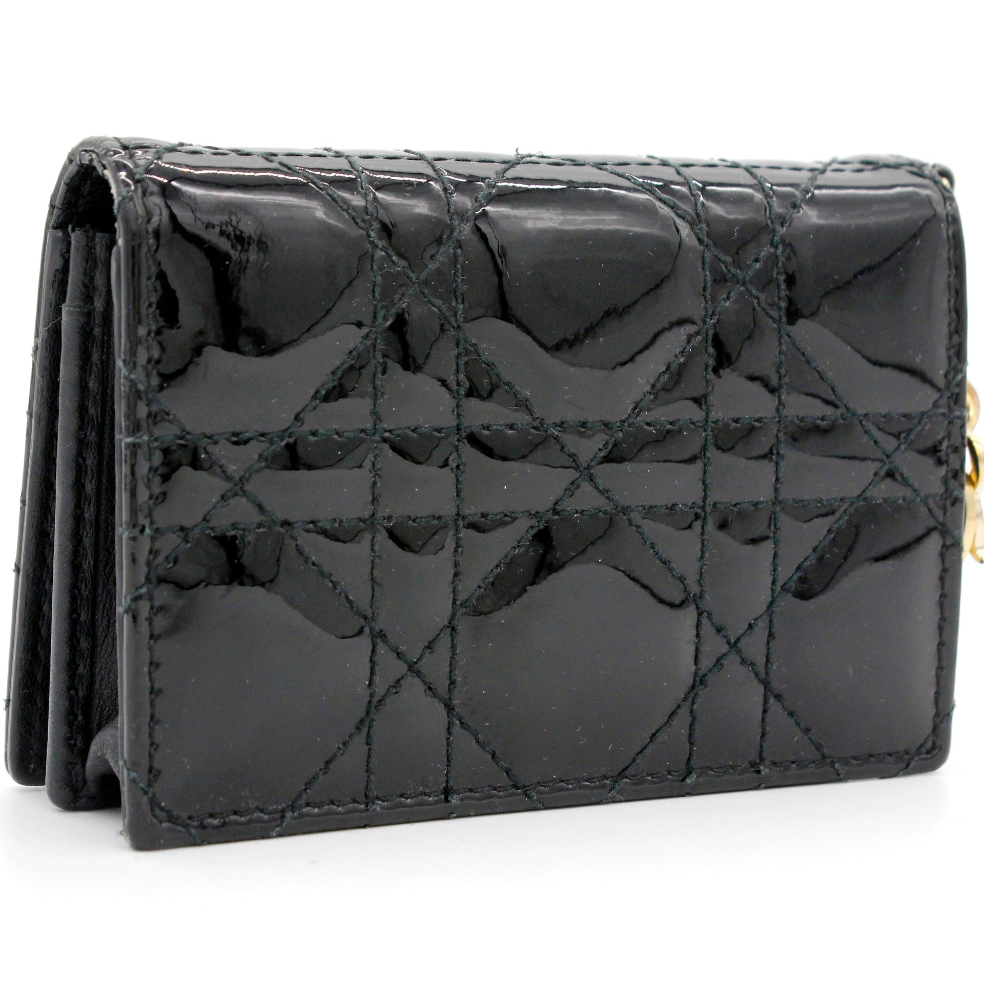 Christian Dior Studded Diorama Patent Leather Wallet  DESIGNER TAKEAWAY BY  QUEEN OF LUXURY BOUTIQUE INC