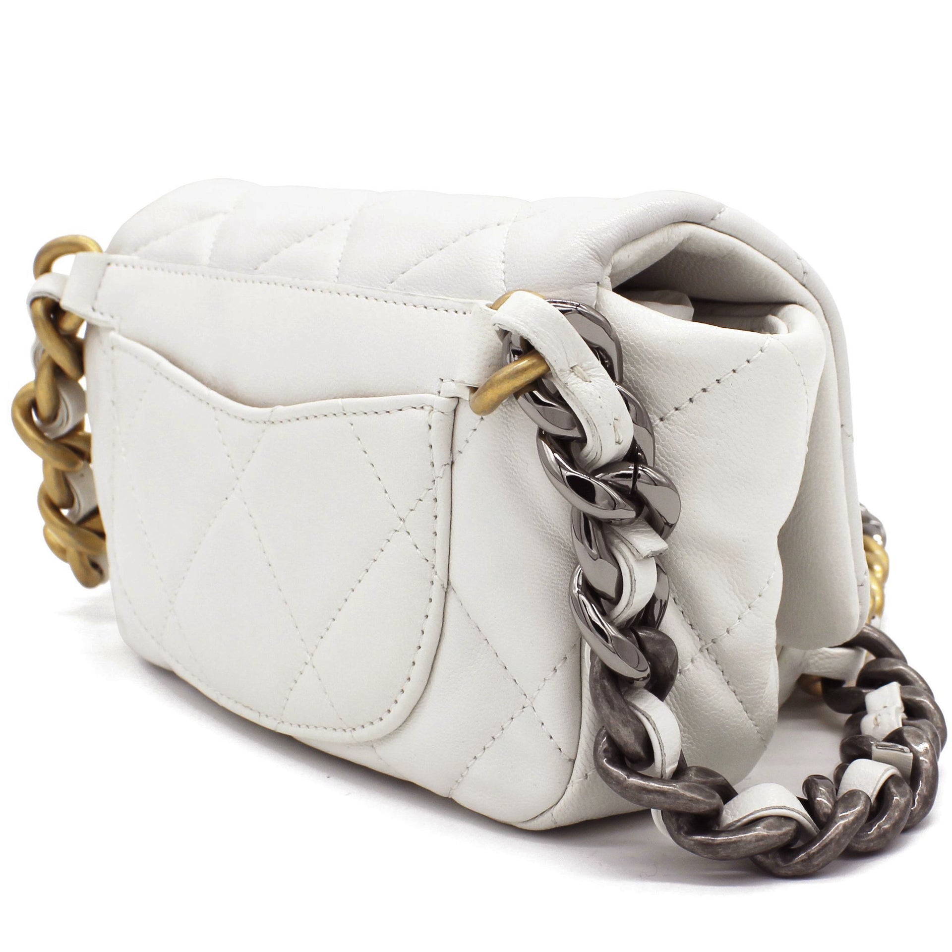 Chanel White Iridescent Calfskin Coco Neige Belt Bag  myGemma  Item  115382