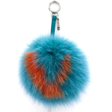A-letter pompom fox-fur bag charm