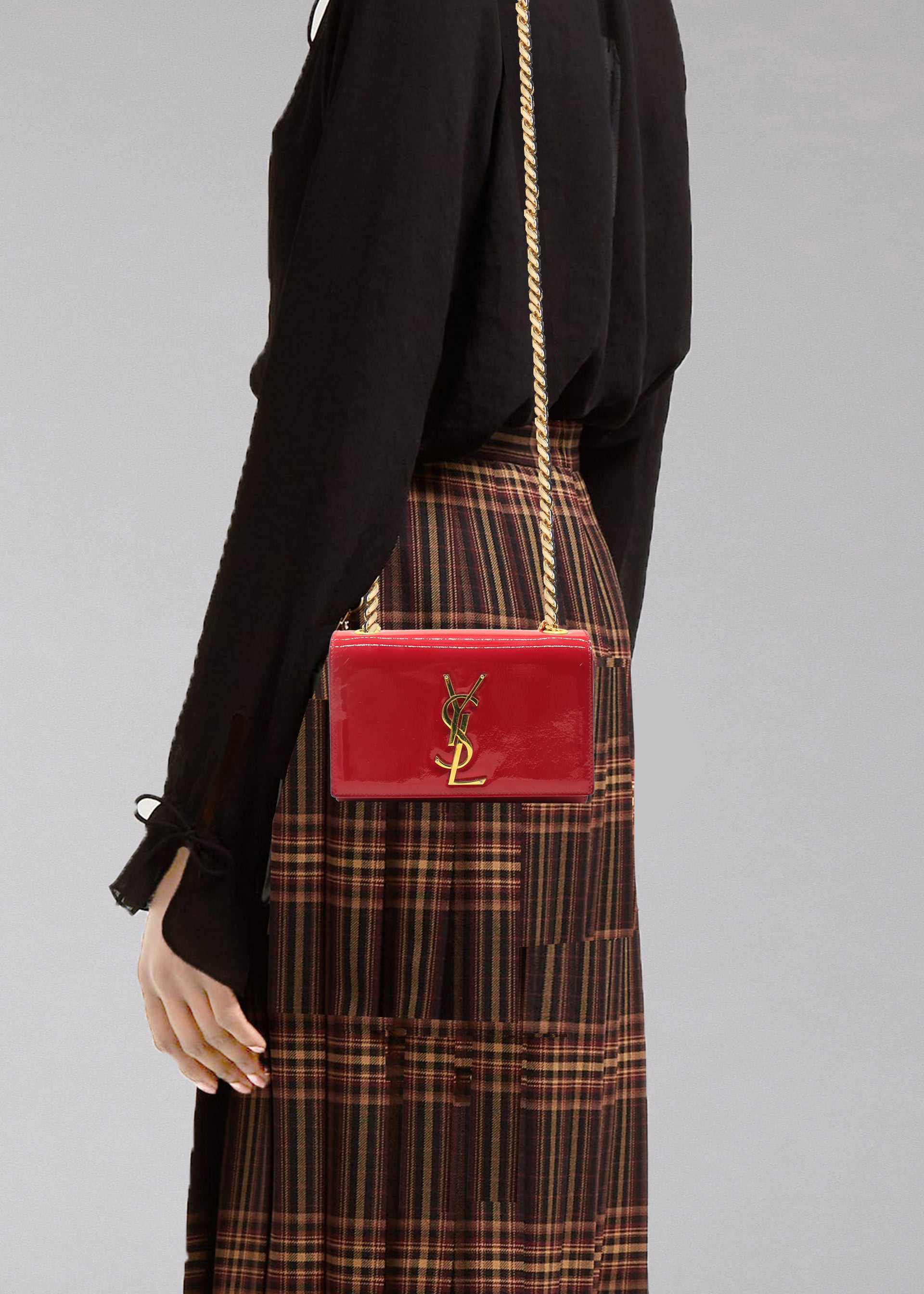 Saint Laurent Small Kate Bag in Red Patent Leather – STYLISHTOP
