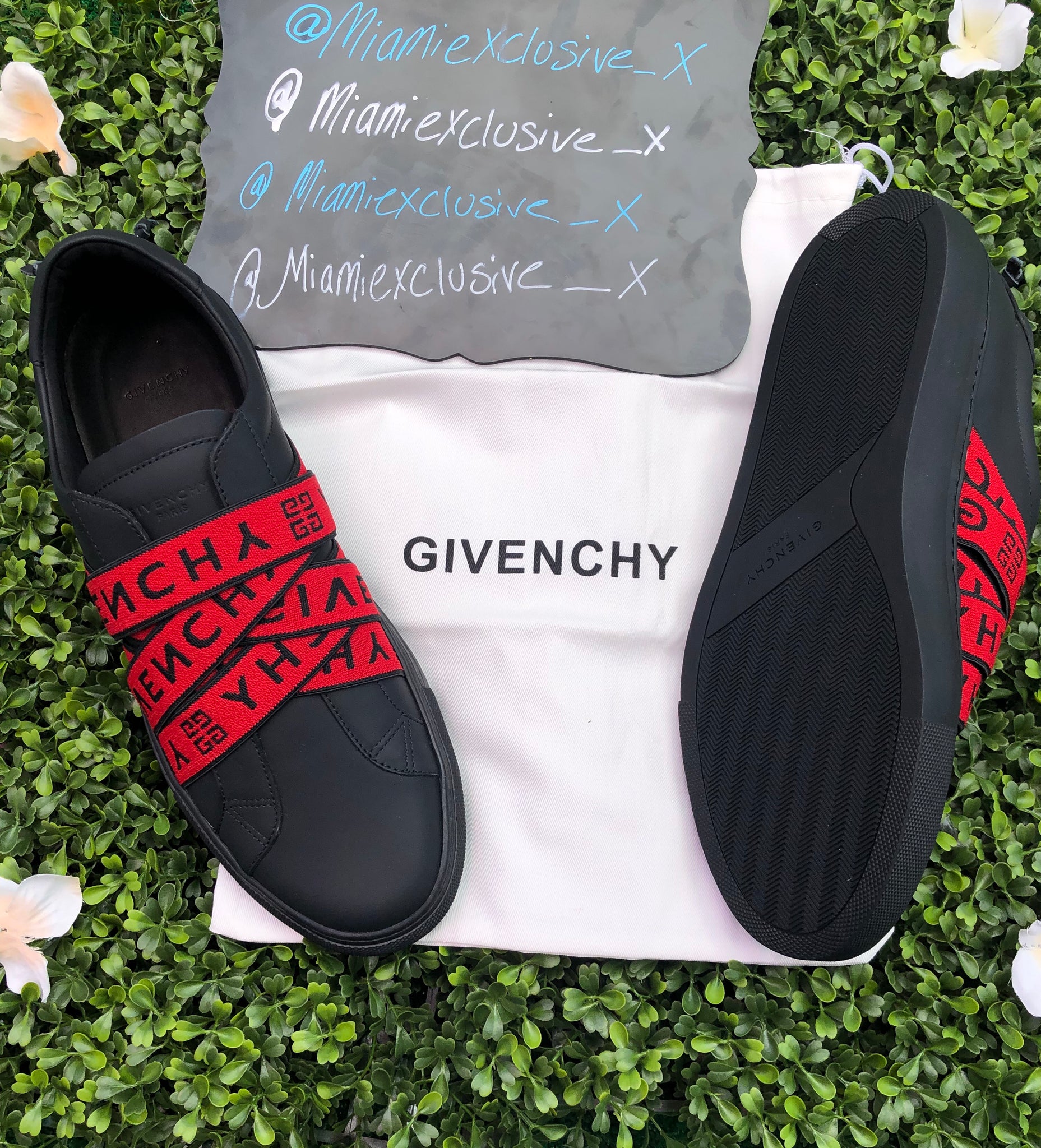 givenchy black and red sneakers