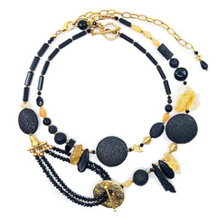 N°747 The Black Moon Travels Light Statement Necklace