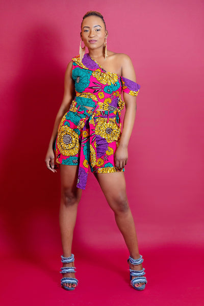 ankara high waist shorts