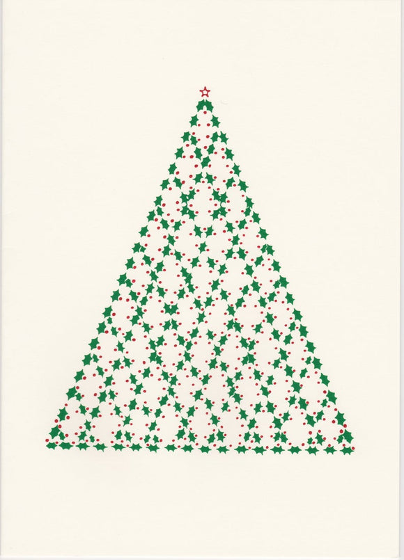 HE 792 Holiday card -Holly Lattice Tree