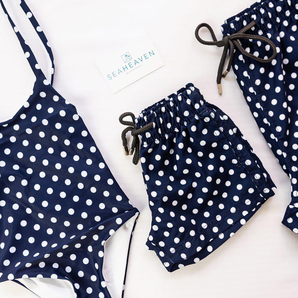 Change Navy Blue Polka Dot Full Support Underwire Bikini Swim Top