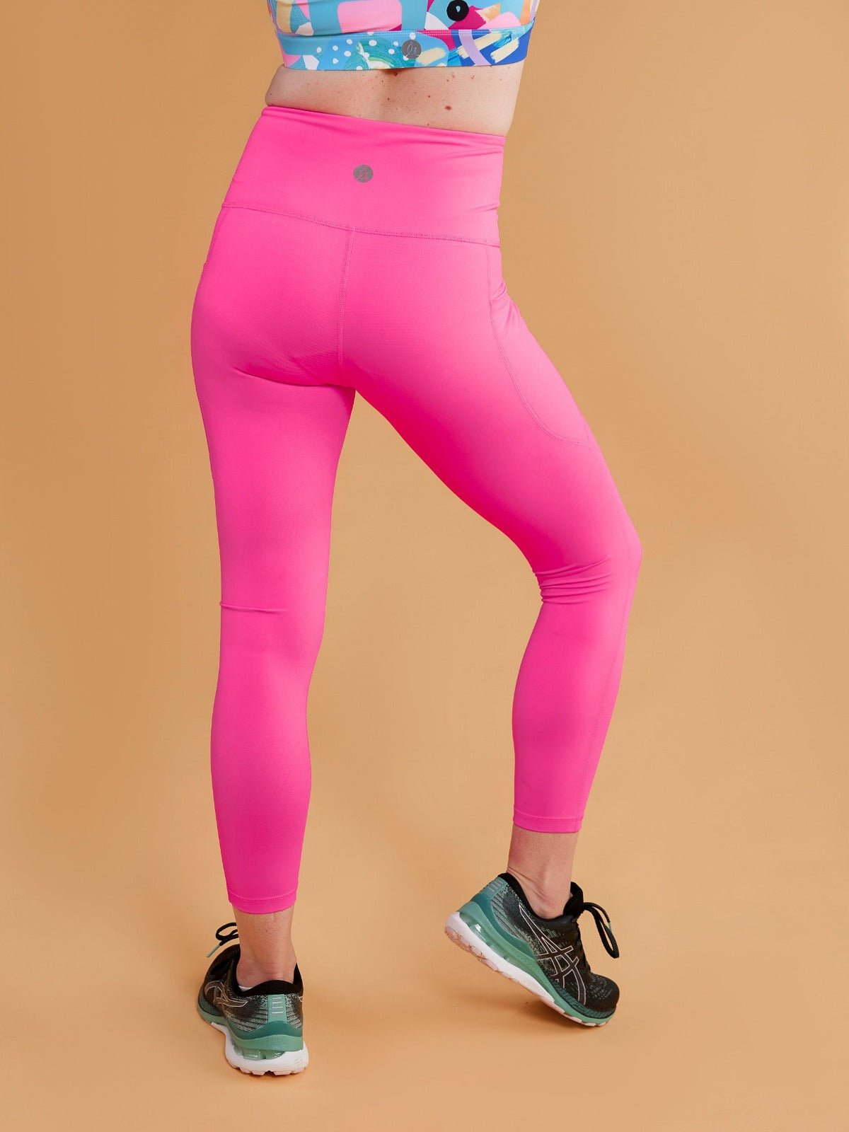 Neon Pink Maternity Activewear Bike Shorts, Mama Movement – Upper