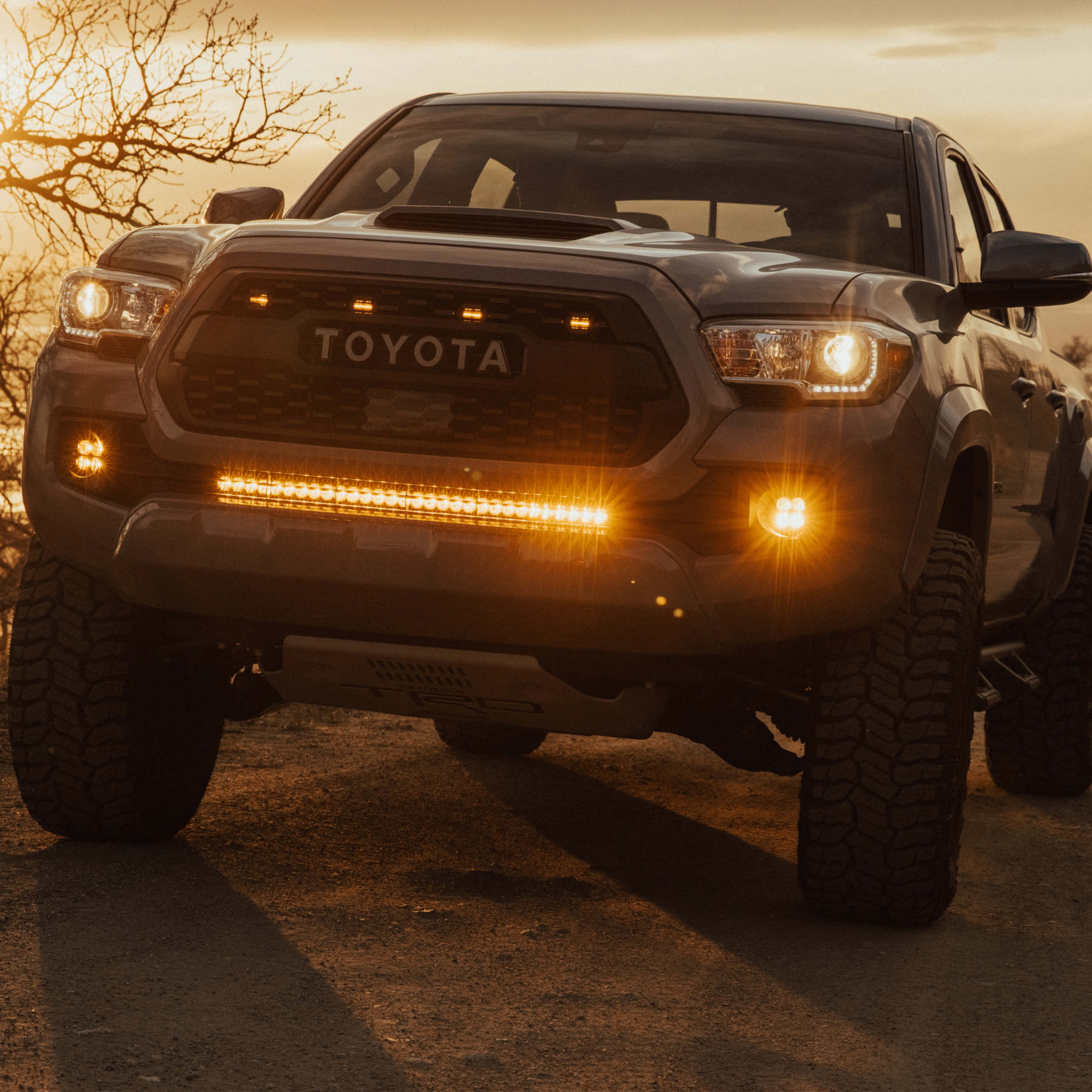 toyota tacoma light bar mount behind grill