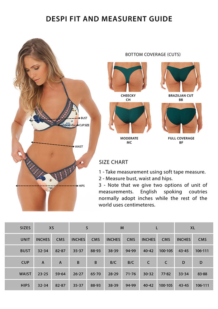Despi Swimwear Size Chart