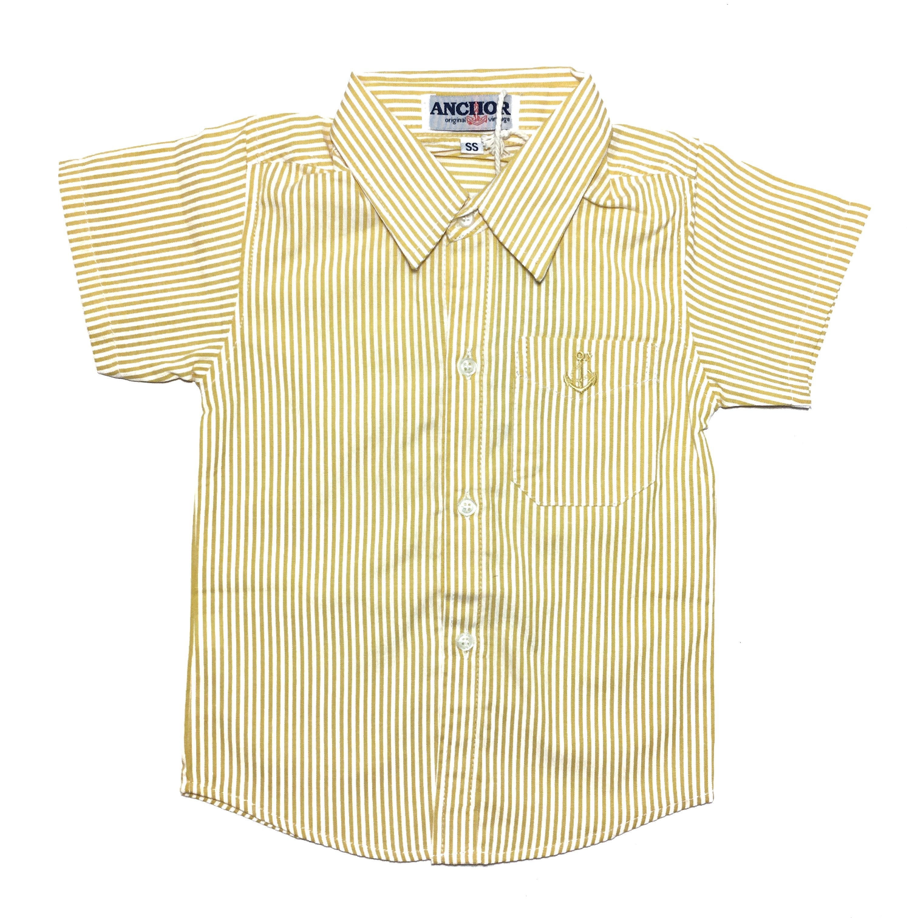 yellow striped button down shirt