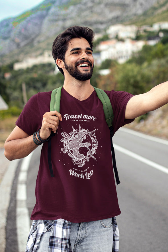 Travel More Work Less - Men's Travel T-shirt