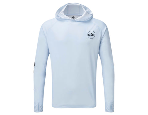 Long Sleeve Fishing Hoodie White and light blue – Zoo Look Fishing