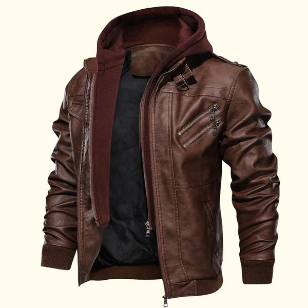 Clinton Hooded Leather Jacket – James Leather