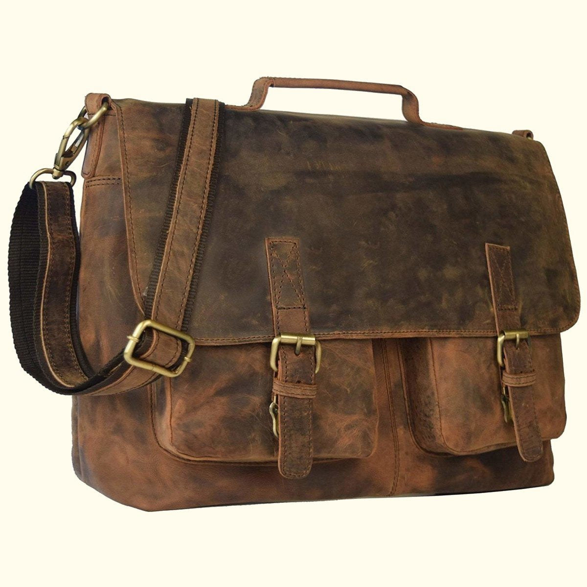 Full Grain Vintage Buffalo Leather Bag | James Leather