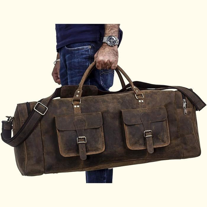 Large Hunter Buffalo Leather Duffel Bag | James Leather