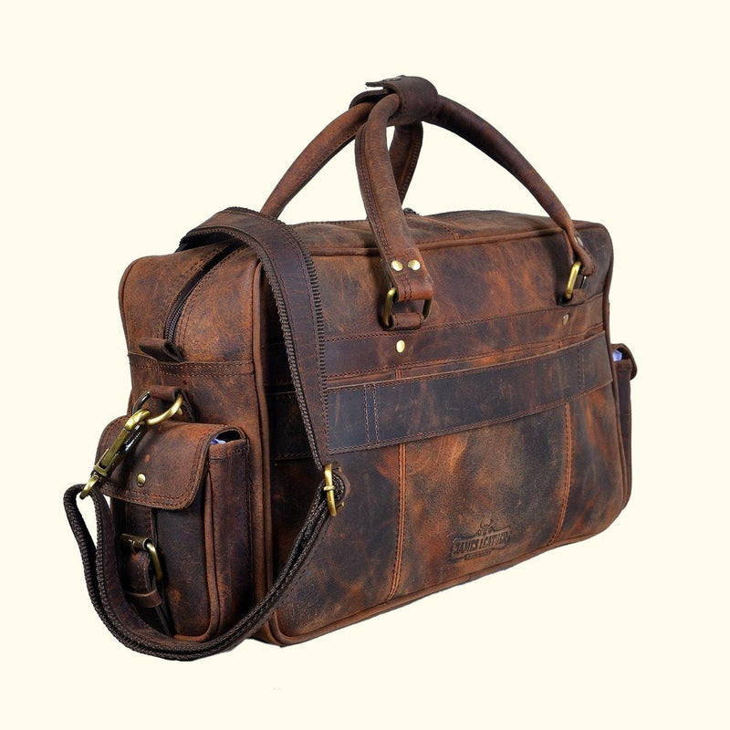 Retro Buffalo Leather Captain Briefcase – James Leather
