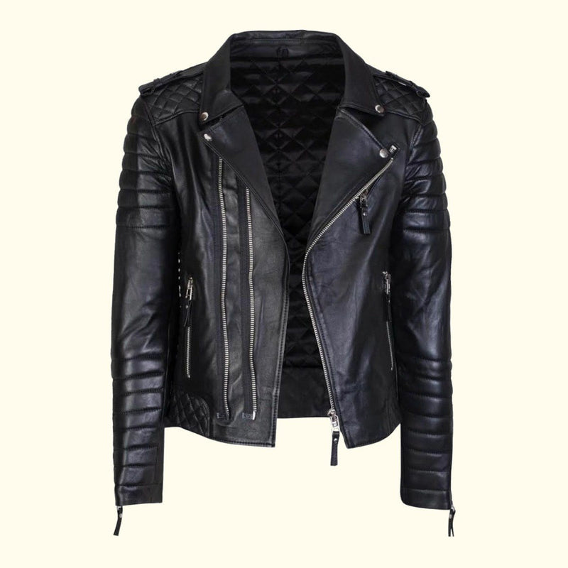 Men Slim Fit Motorcyle Leather Jacket – James Leather