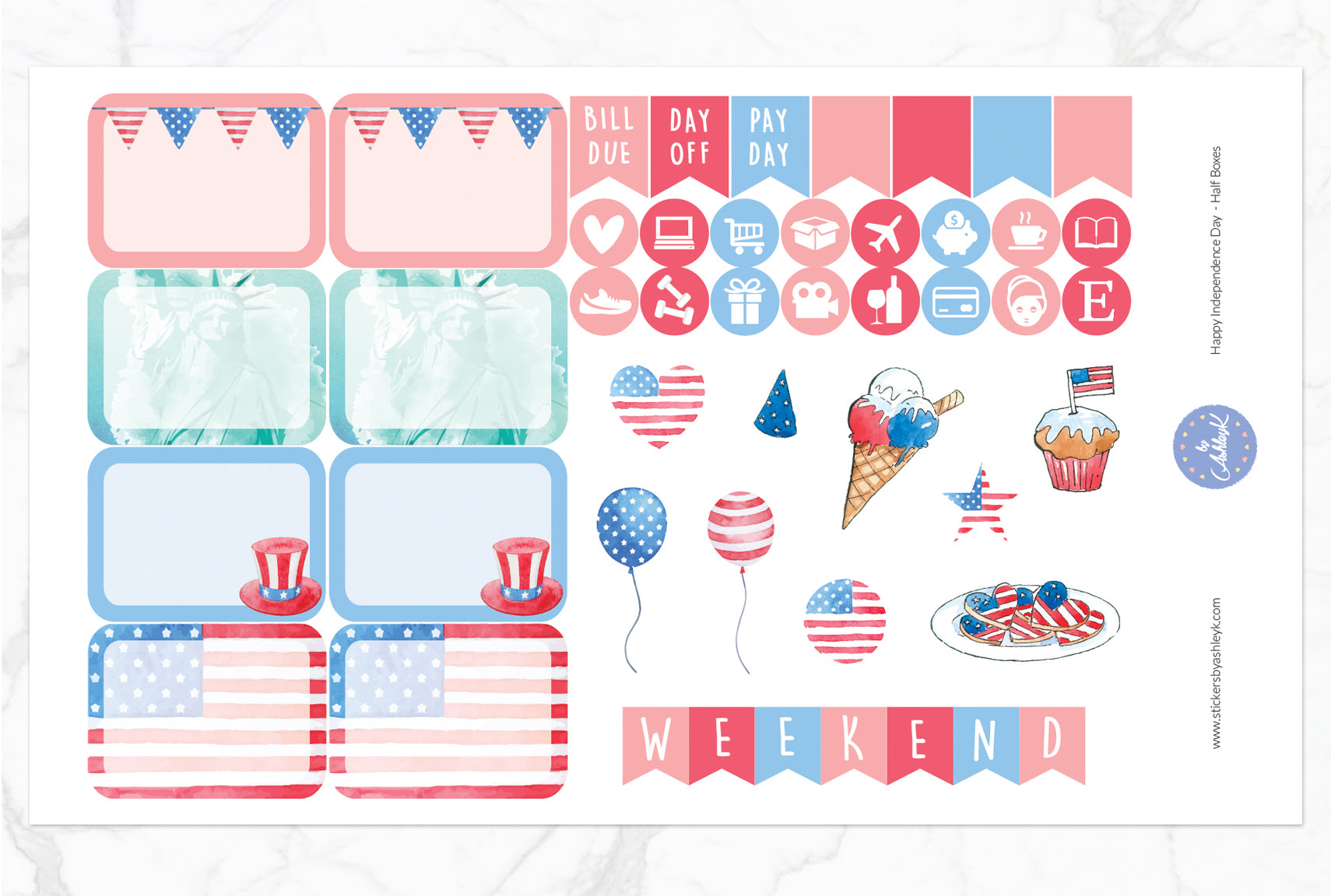 Happy Independence Day Weekly Kit  - Half Box Sheet