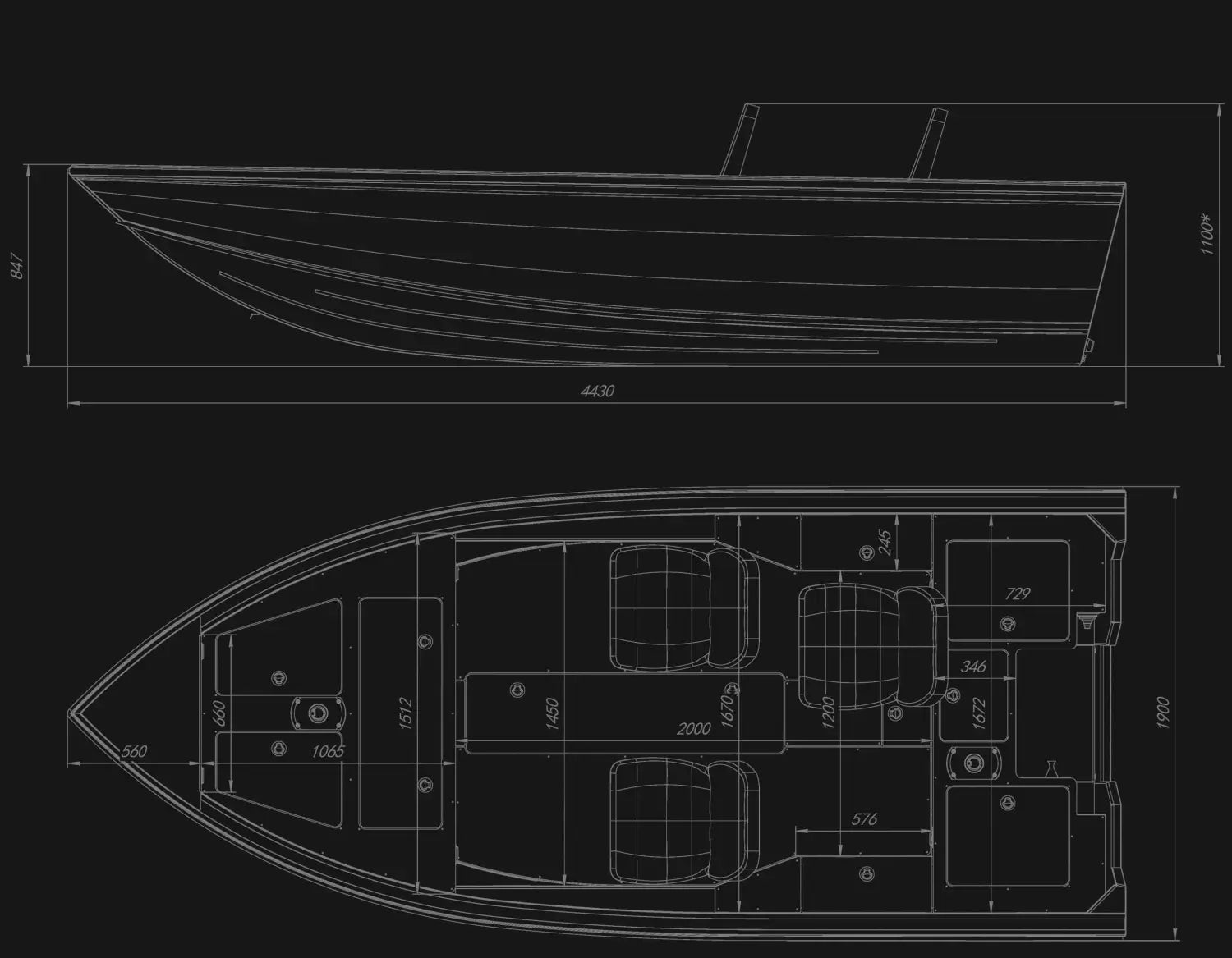 Barca de aluminiu Vizion 440RS