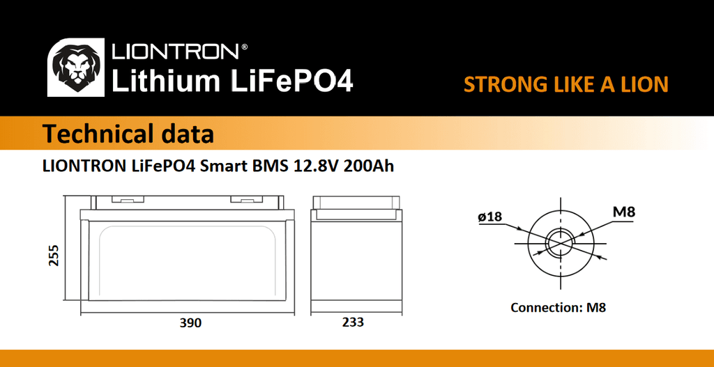 Baterie litiu LiFePo4 Liontron LX Smart 12V 200 Ah