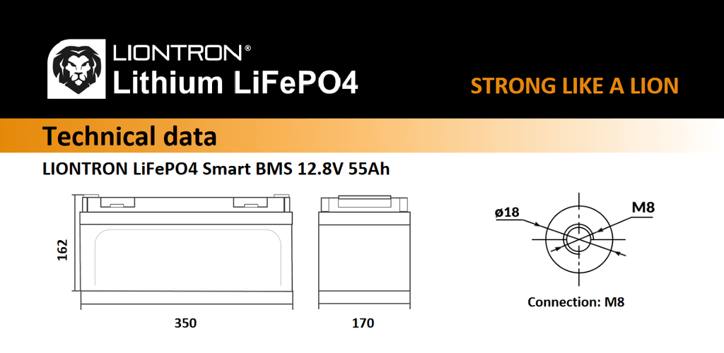 Baterie litiu LiFePo4 Liontron 12V 55Ah cu bluetooth