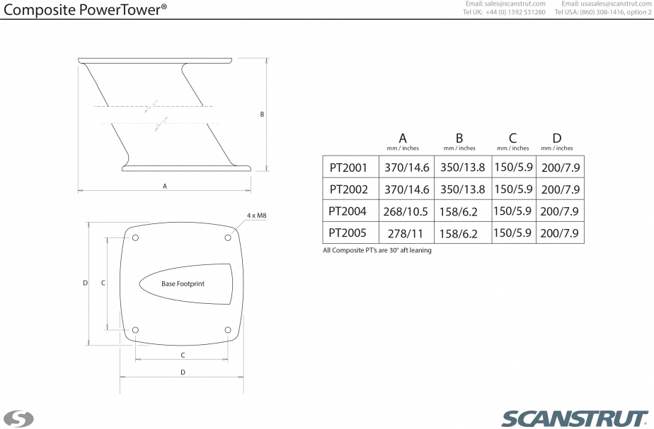 Suport radar ScanStrut PT2004 Composite PowerTower