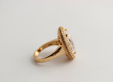 Load image into Gallery viewer, Gold Filled Cocktail Ring Women Large Zirconia Crystal Elegant Rings Jewelry