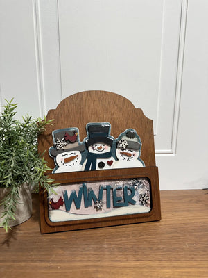 Winter snowman breadboard insert - The Broken Board