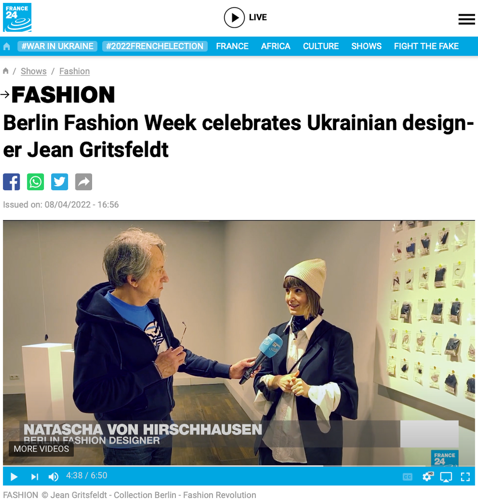 france 24 about zero-waste Fashion Week Berlin by Natascha von Hirschhausen