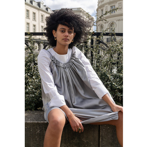 peace-silk minimalist dress in grey