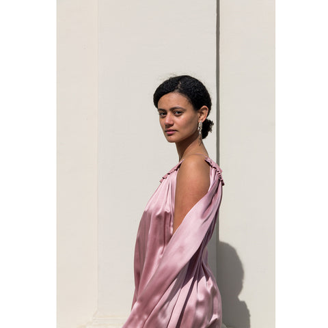find elegant gown made of silk