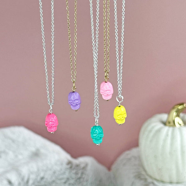 Pumpkin necklace - hand carved crystal charms