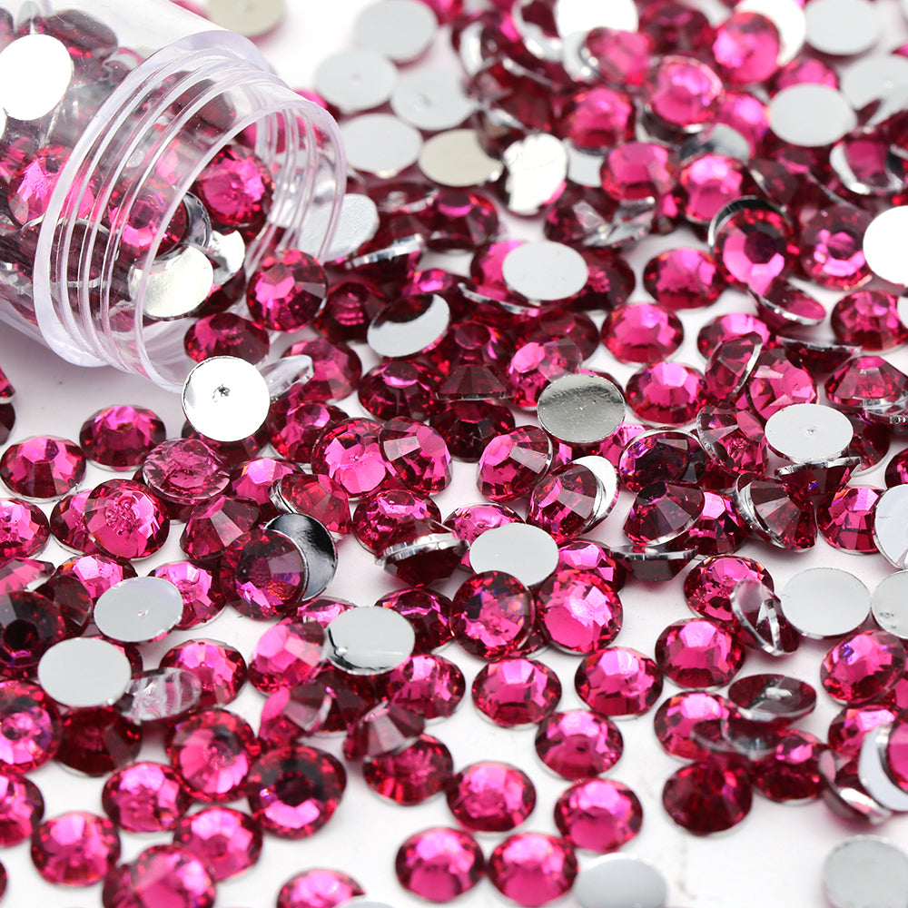 2500 Pc Hot Pink Rhinestones Jelly Rhinestones Resin Rhinestones Flatback  Rhinestones Non Hot Fix Rhinestones 