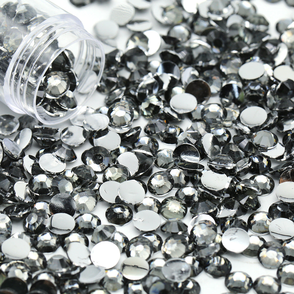 Black AB Resin Jelly Rhinestone Rhinestones Non Hotfix Flatback Flat Back  3MM 4MM 5MM Ships From USA