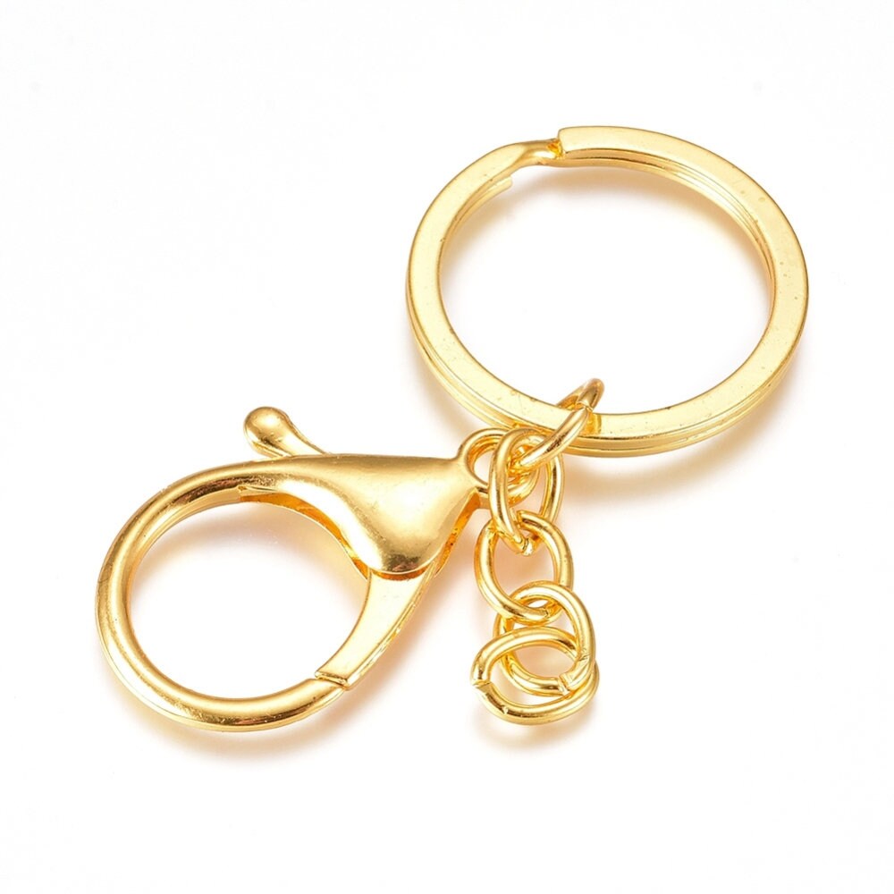 Craftyrific 5 Gold Plated Star Clasp Key Chain Ring