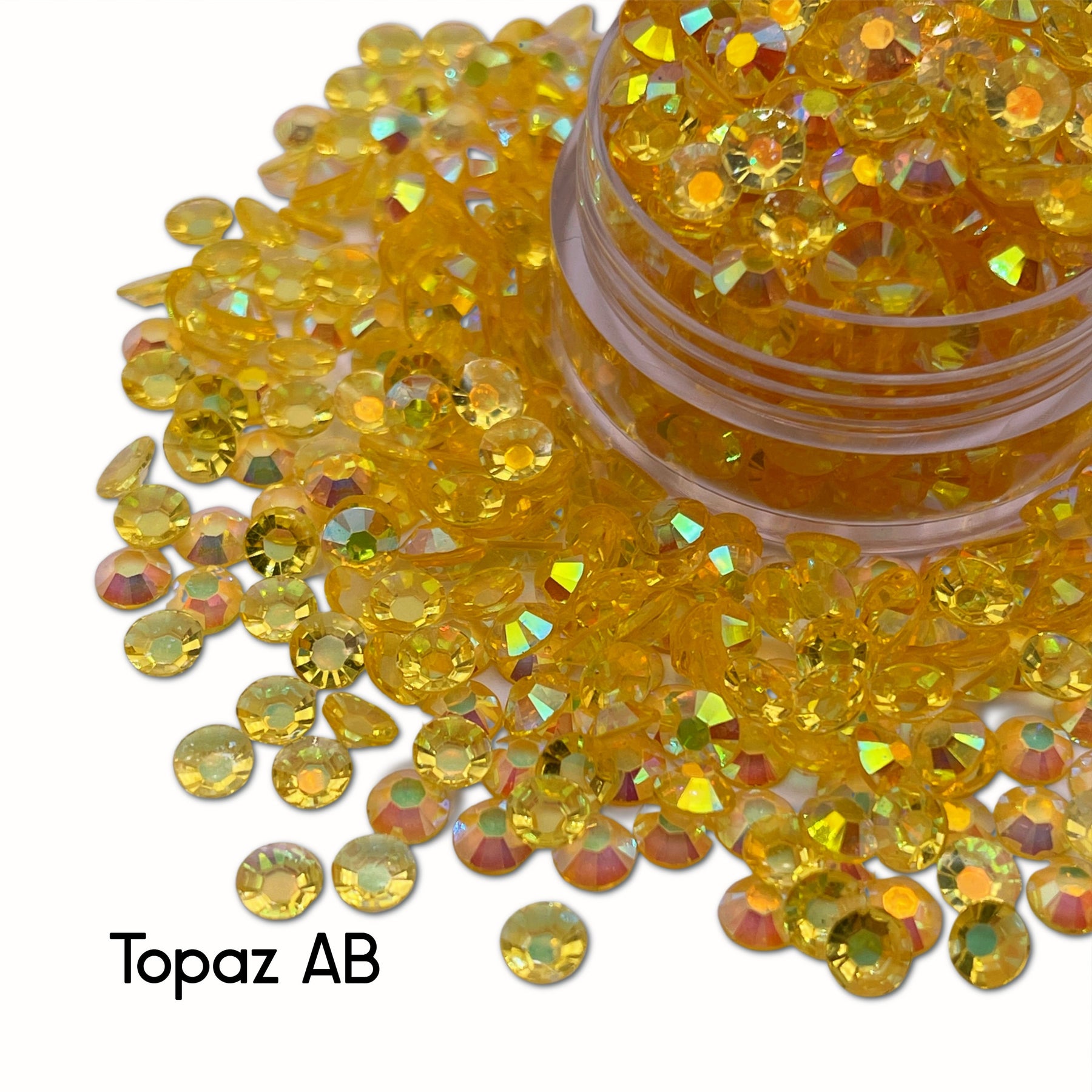 BELLEBOOST 6000pcs 4mm Resin Rhinestones Bulk, Mineral Gold Flatback Round Jelly Rhinestones Bedazzling Non Hotfix Crystal Gems Large Quantity Wholesale for