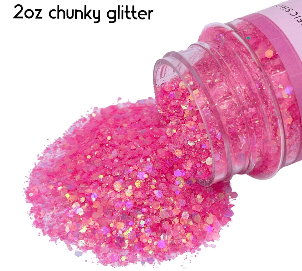 Fabulous Pink Chunky Glitter Mix 2oz Bottle – Craftyrific