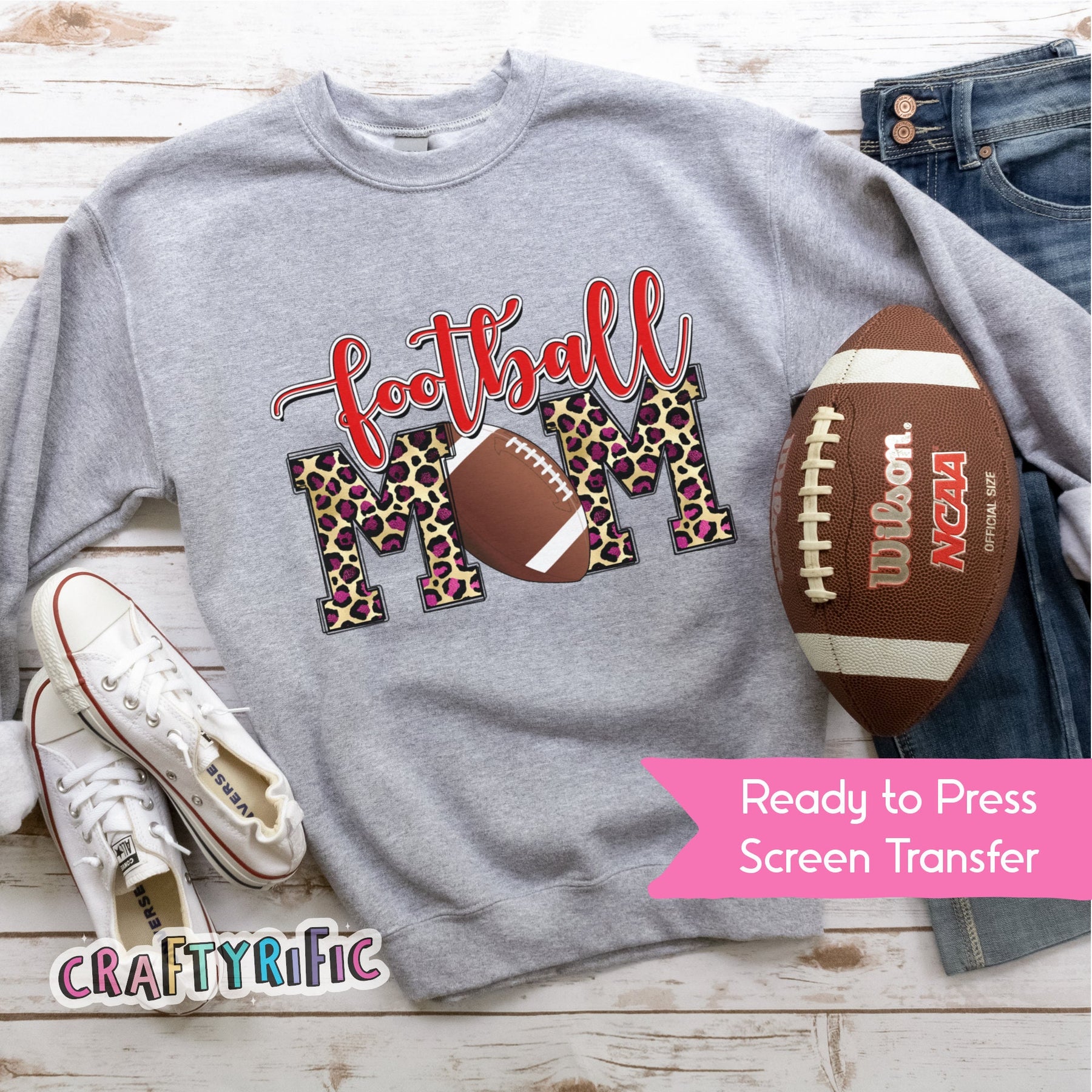 Super Bowl Vibes Football Heat Transfer for Shirts Ready 