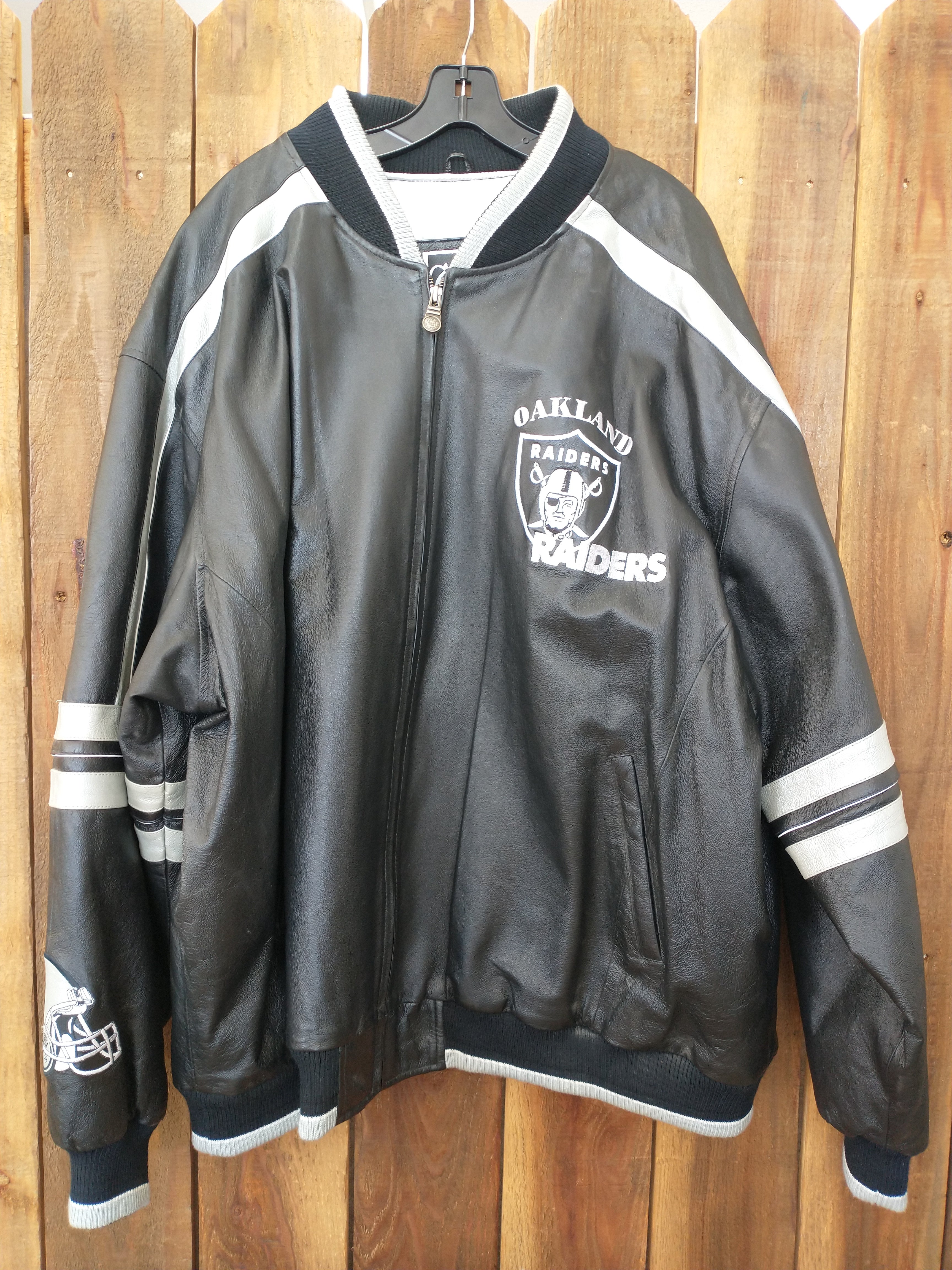 Carl Banks Giii Vintage Leather Oakland Raiders Jacket Big 4xl Inkind Thrift Store