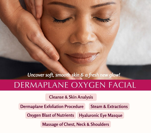 Dermaplane Oxygen Facial - image of woman receiving spa facial.