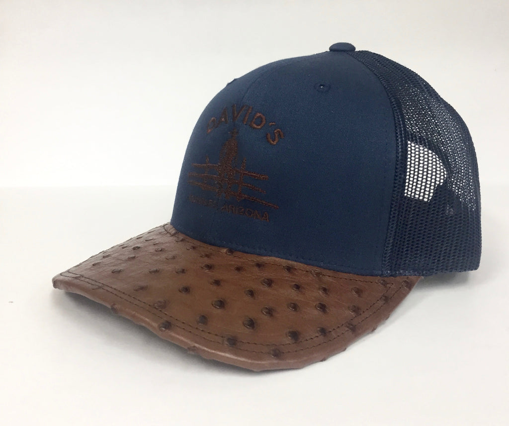 Navy cap with mango tabac cc full quill ostrich visor – David's Western ...