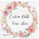 Customizable Artistic Minimalist Bible Verse Wall Art With Your Signature (Design: Square Garland 8)