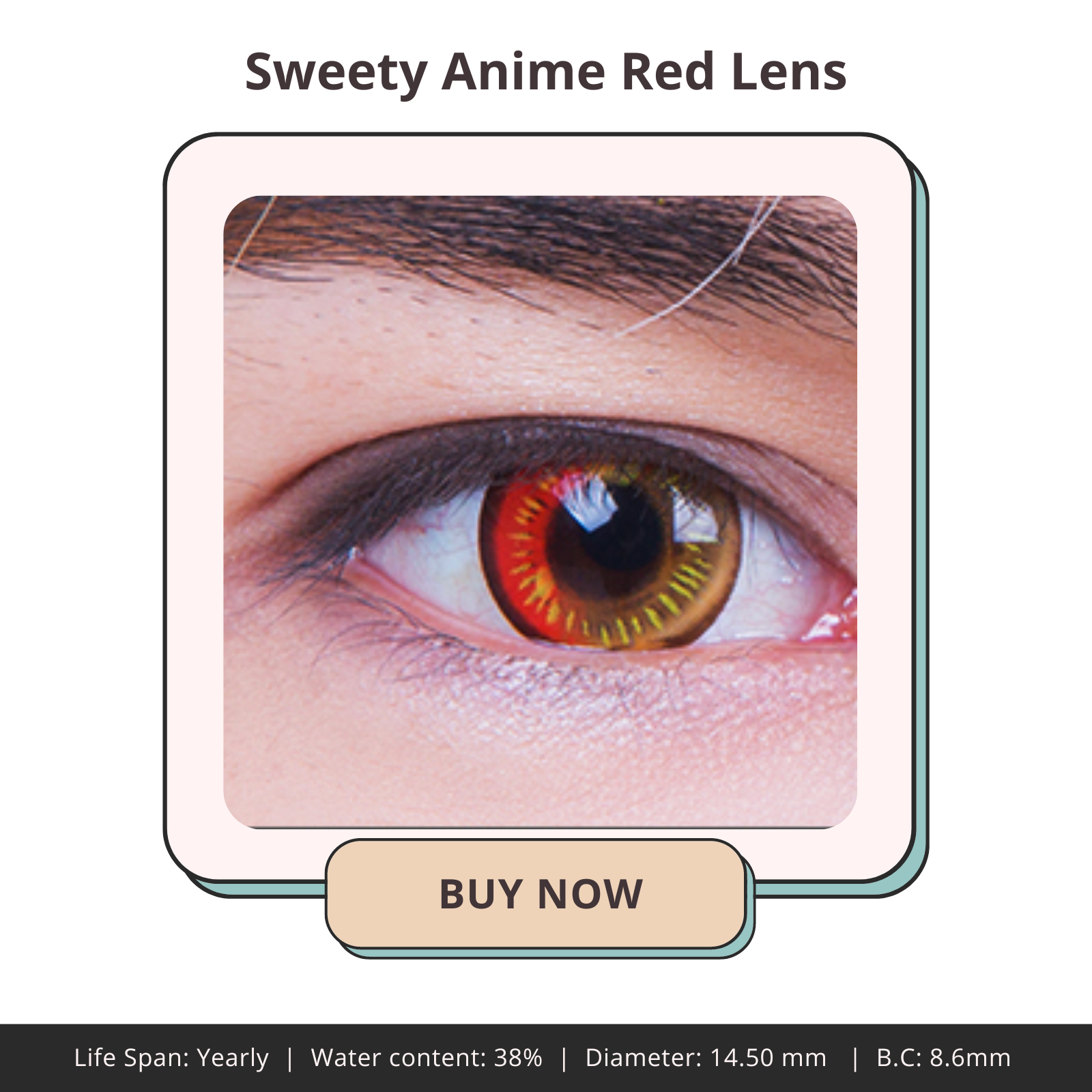 COS VILLAGE SWEETY ANIME RED LENS