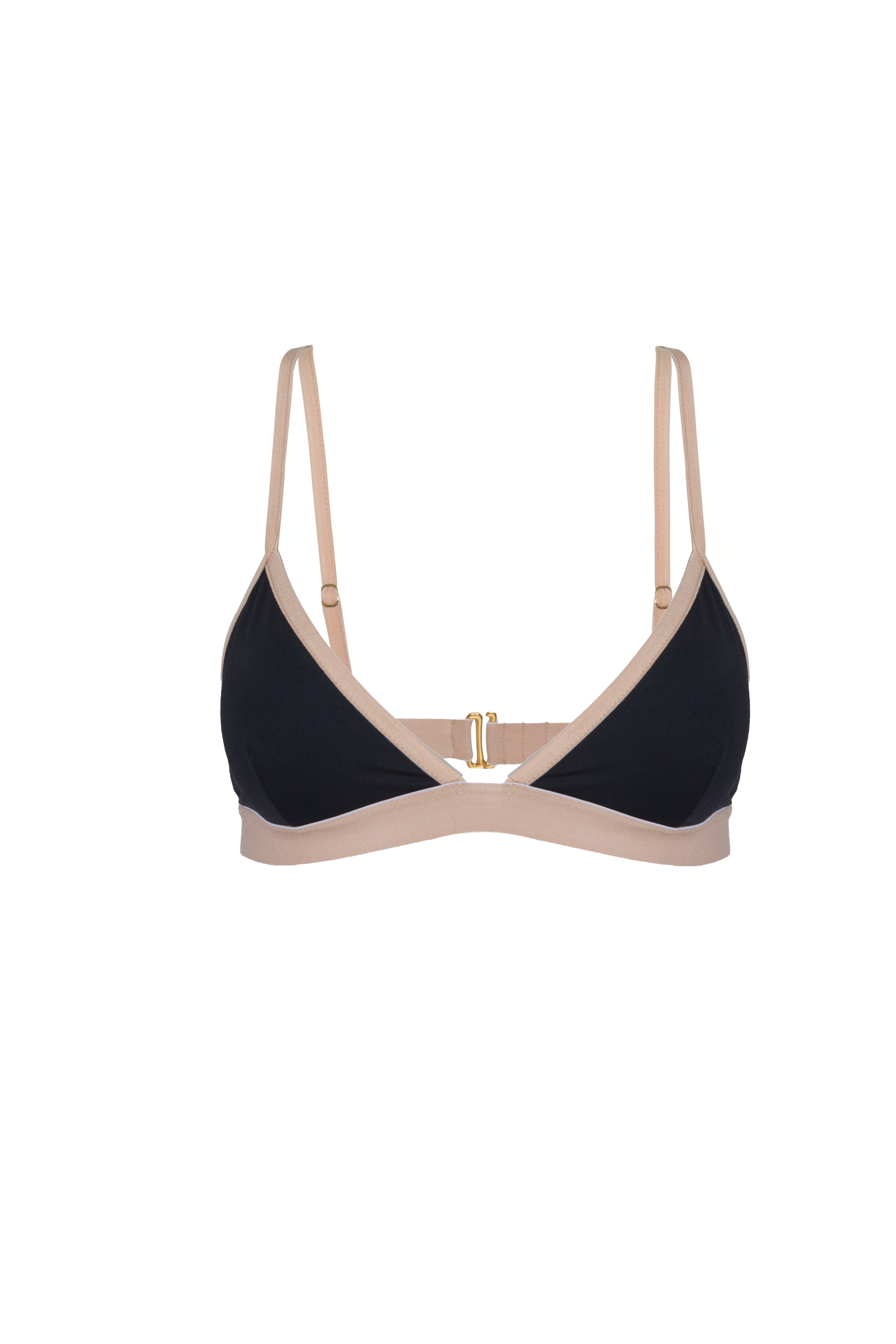 Lyra Bikini Top in Black with Nude Elastic | Cali Dreaming ...