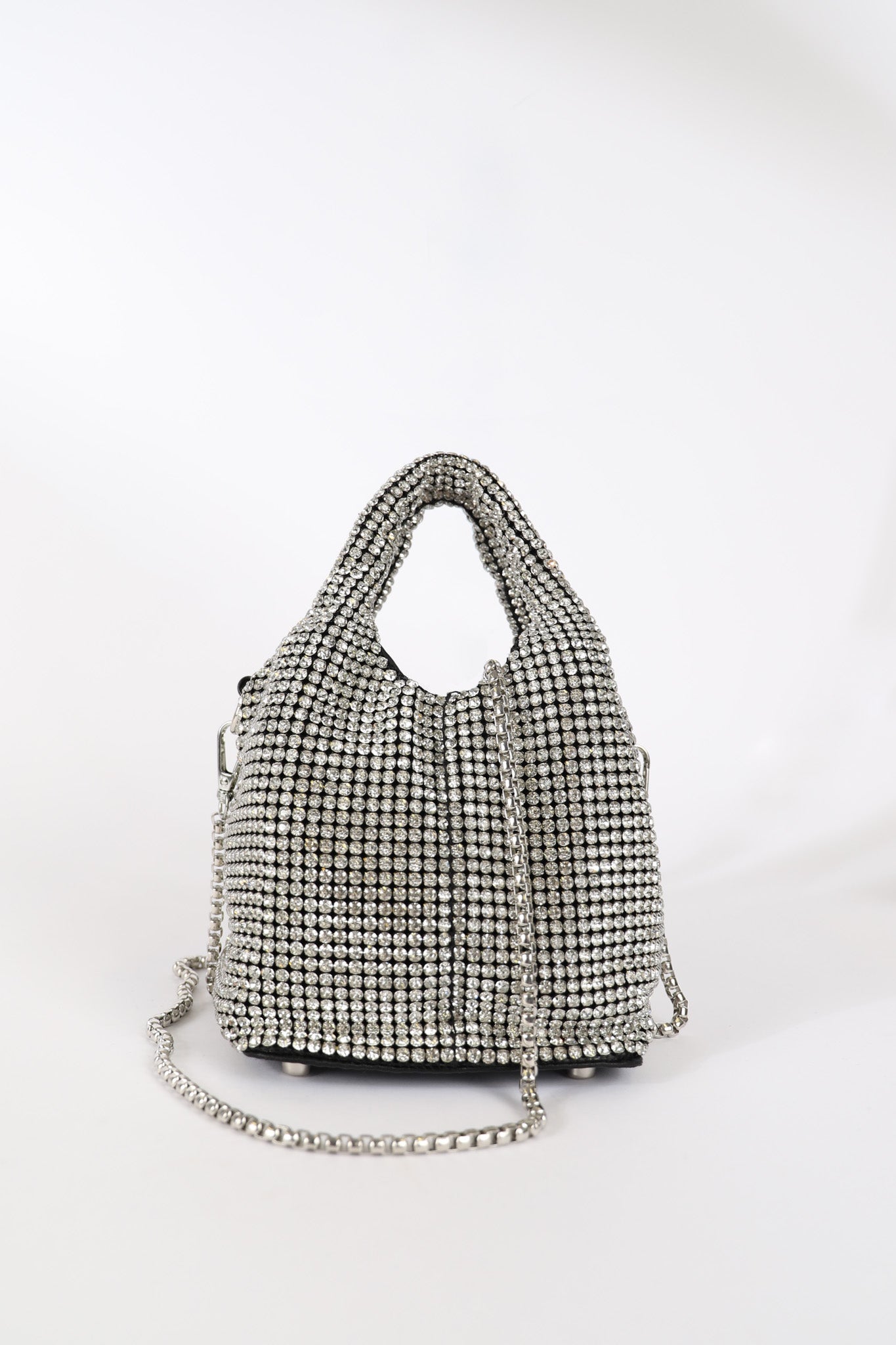 New fancy mini Allover Rhinestone Decor square bag with coin purse sling bag  s diamond clutch