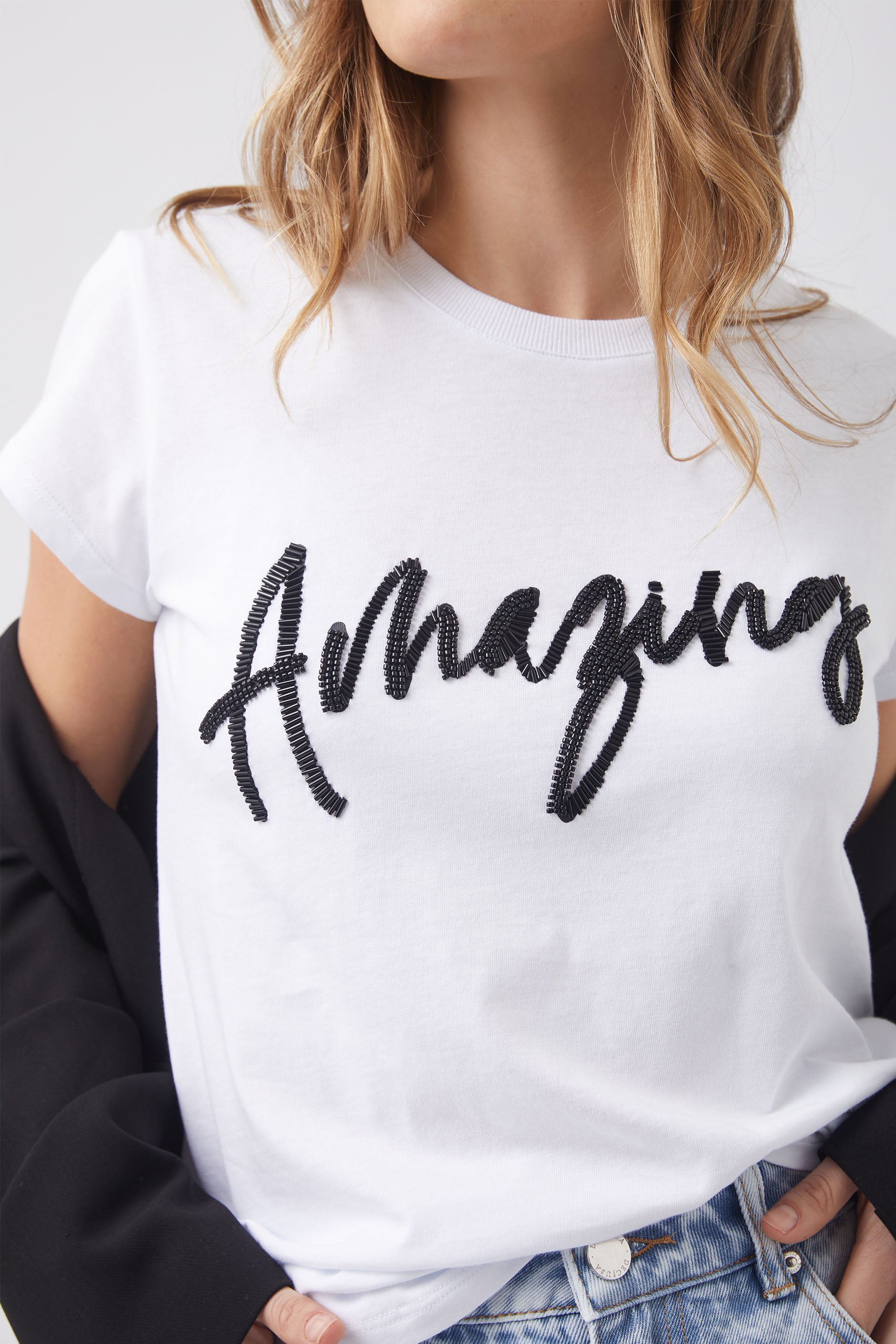 Amazing Embellished Tee — Bright White