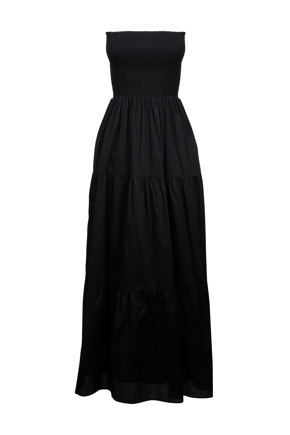 black strapless maxi dress casual