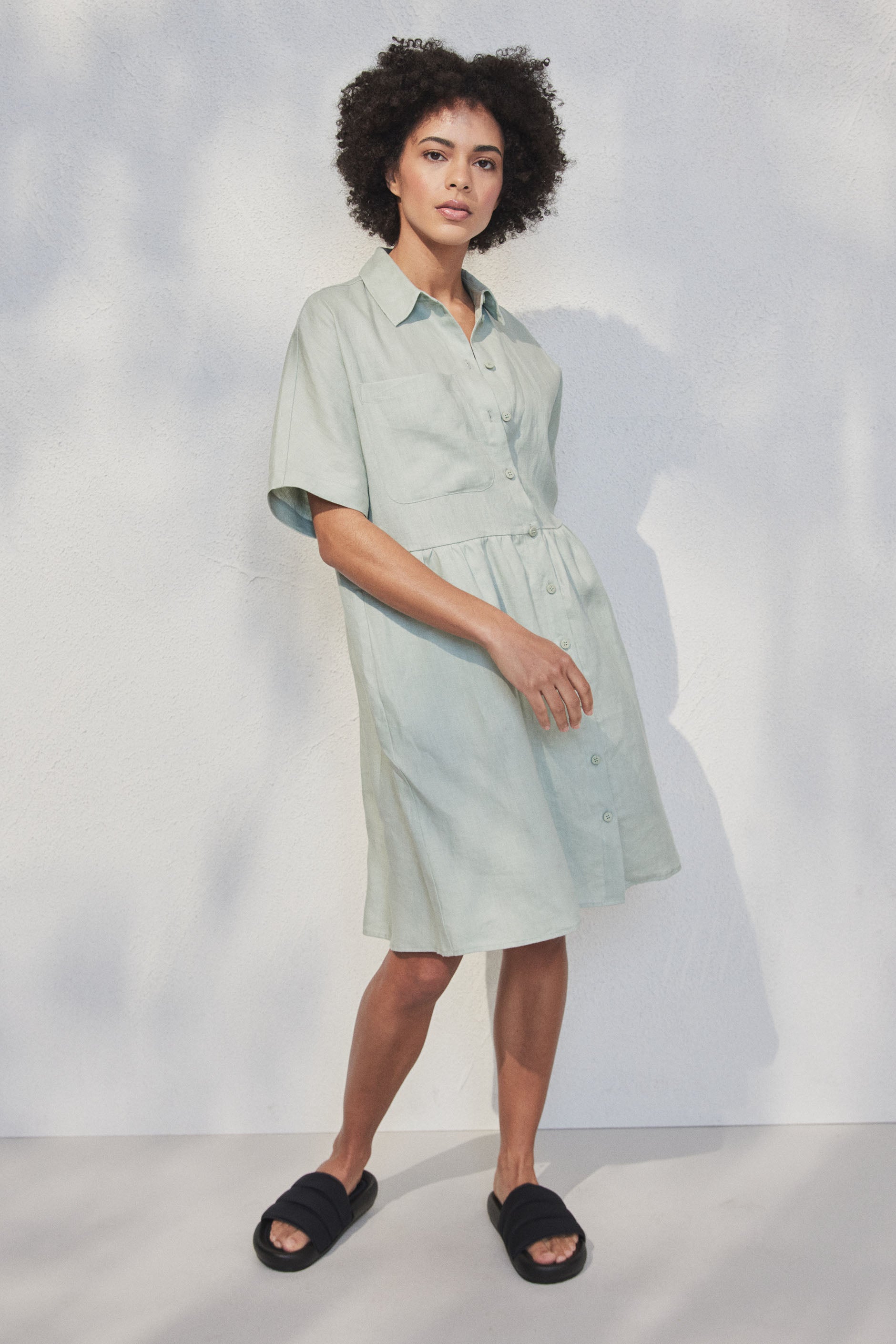 D-Luxe Linen Boxy Shirt Dress